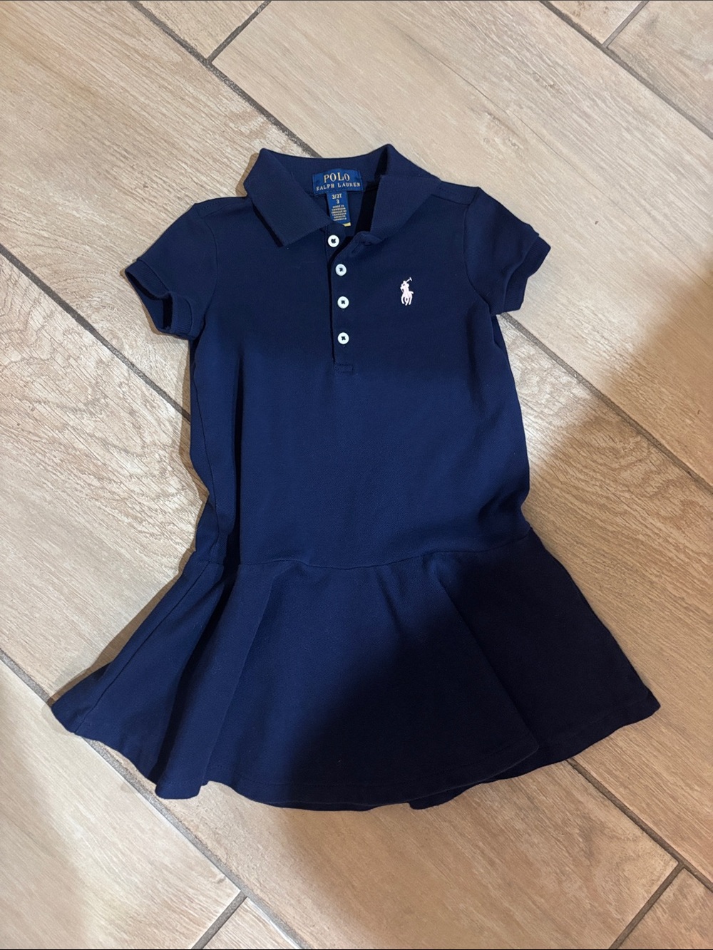 NWOT Polo by Ralph Lauren Navy Girls' Polo Dress with Pink Embroidered Pony